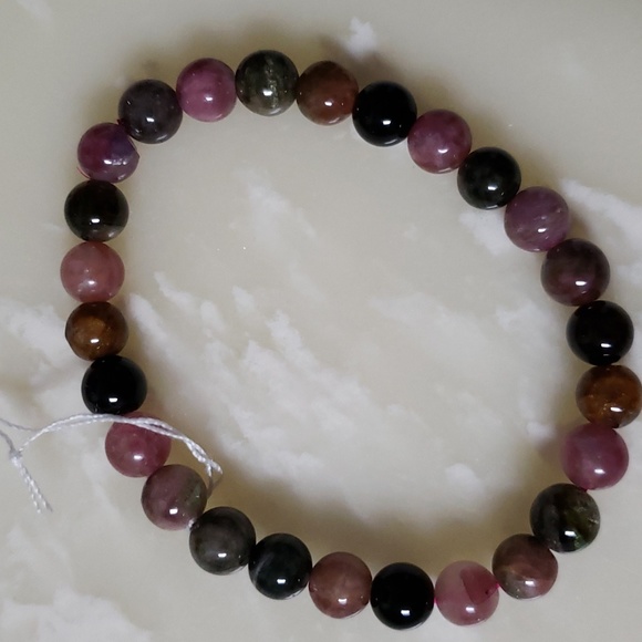 Tourmaline Crystal AAAA 7mm Top quality natural color women bracelet - Picture 3 of 4